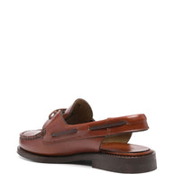 HEREU  Saler Leather Slingback Loafers - Leather Brown