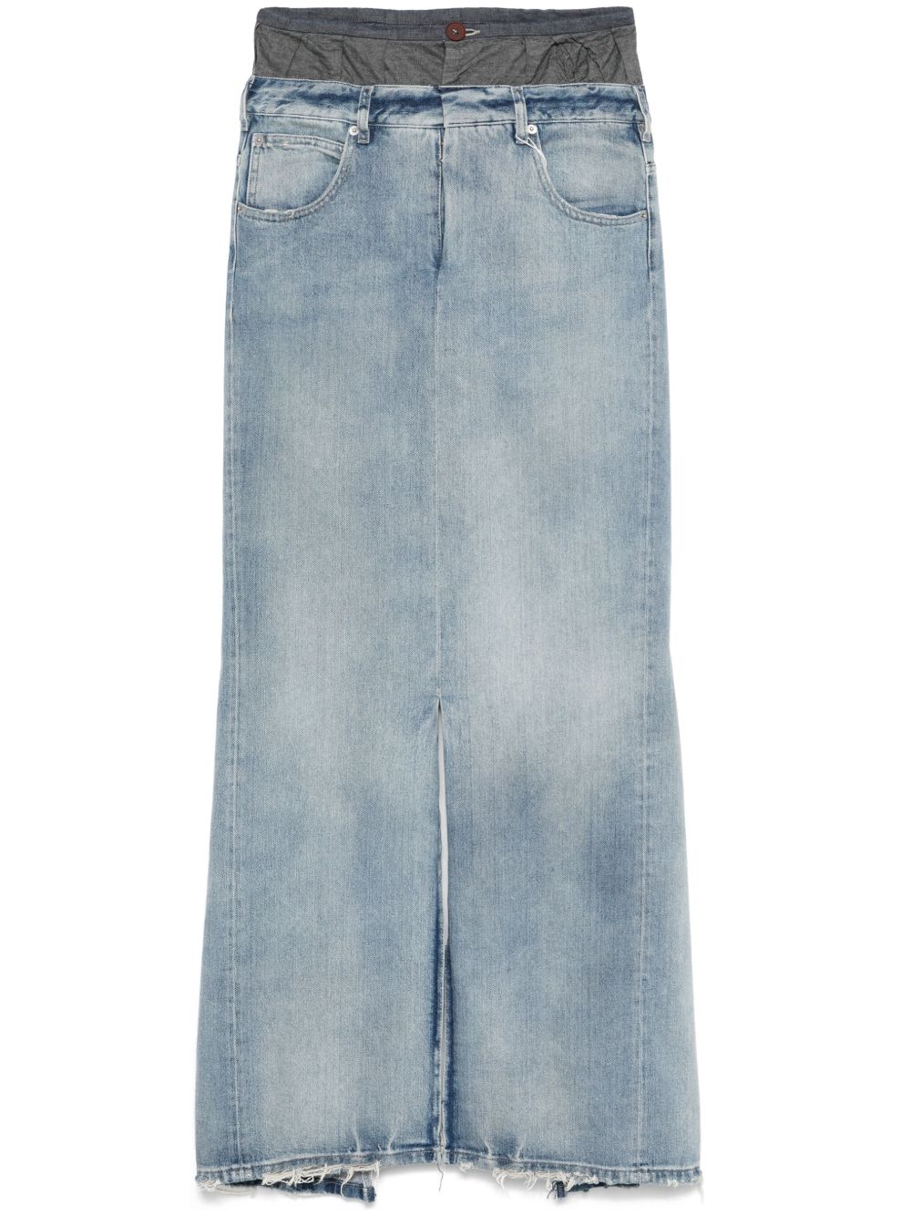 Maison Margiela Denim Midi Skirt In Clear Blue