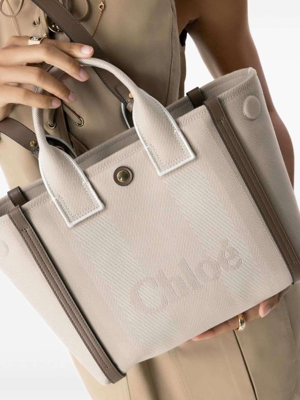 Chloè small carry tote bag in Beige