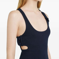 COURREGES PRE '90's Rib Mini Dress In Blue