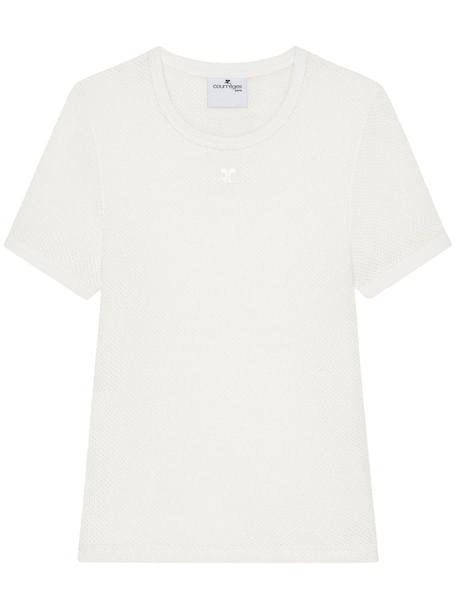 COURREGES PRE Logo Crew Neck T-shirt In White