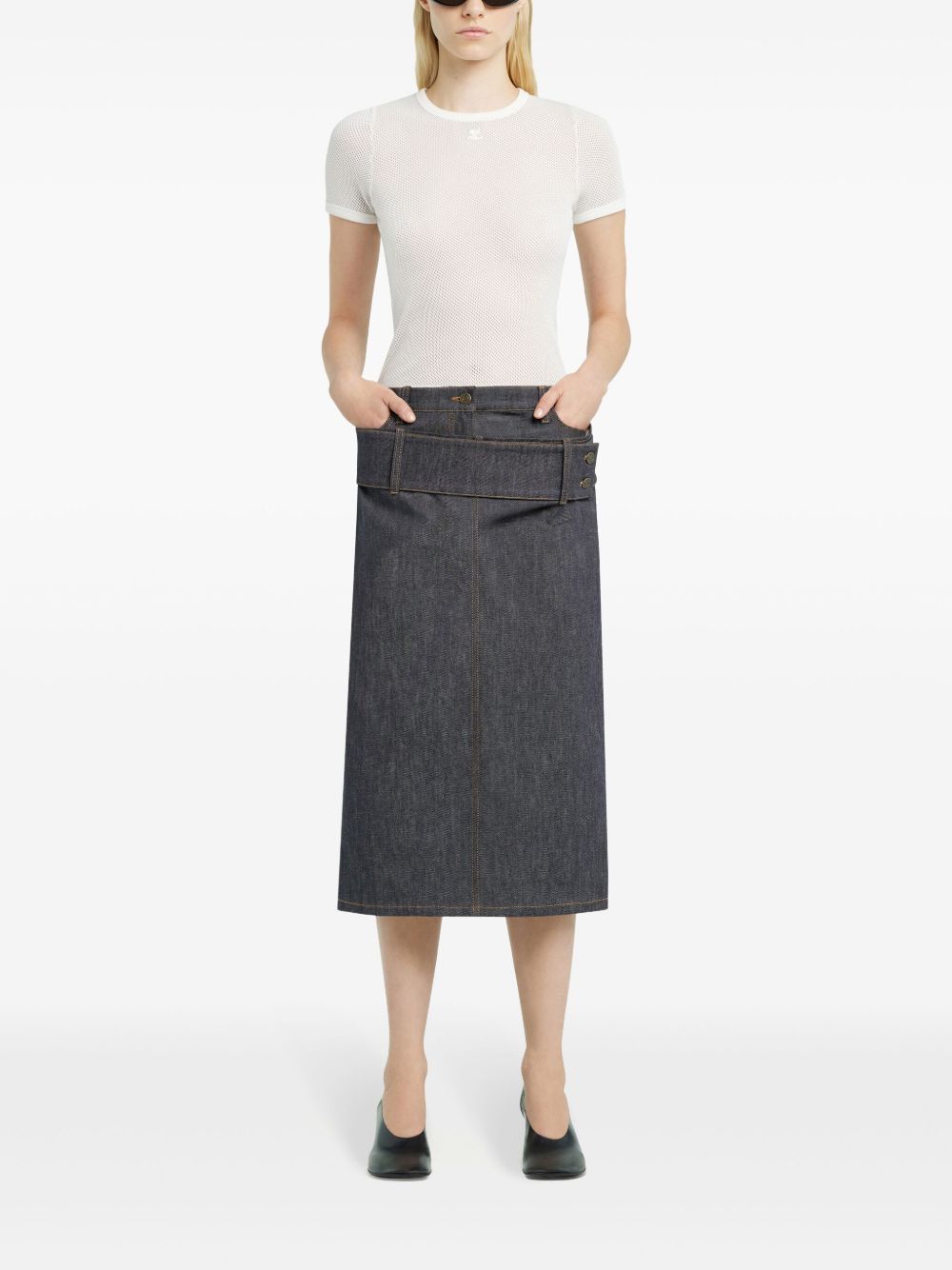 COURREGES PRE Logo Crew Neck T-shirt In White