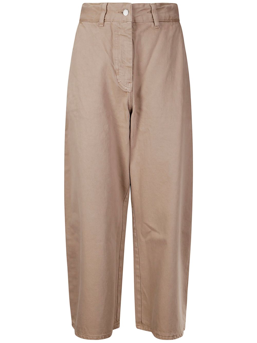 STUDIO NICHOLSON PRE Chalco Wide Leg Cropped Jeans In Camel