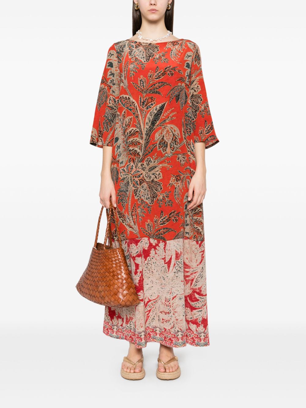 Pierre Louis Mascia Floral Print Silk Maxi Dress