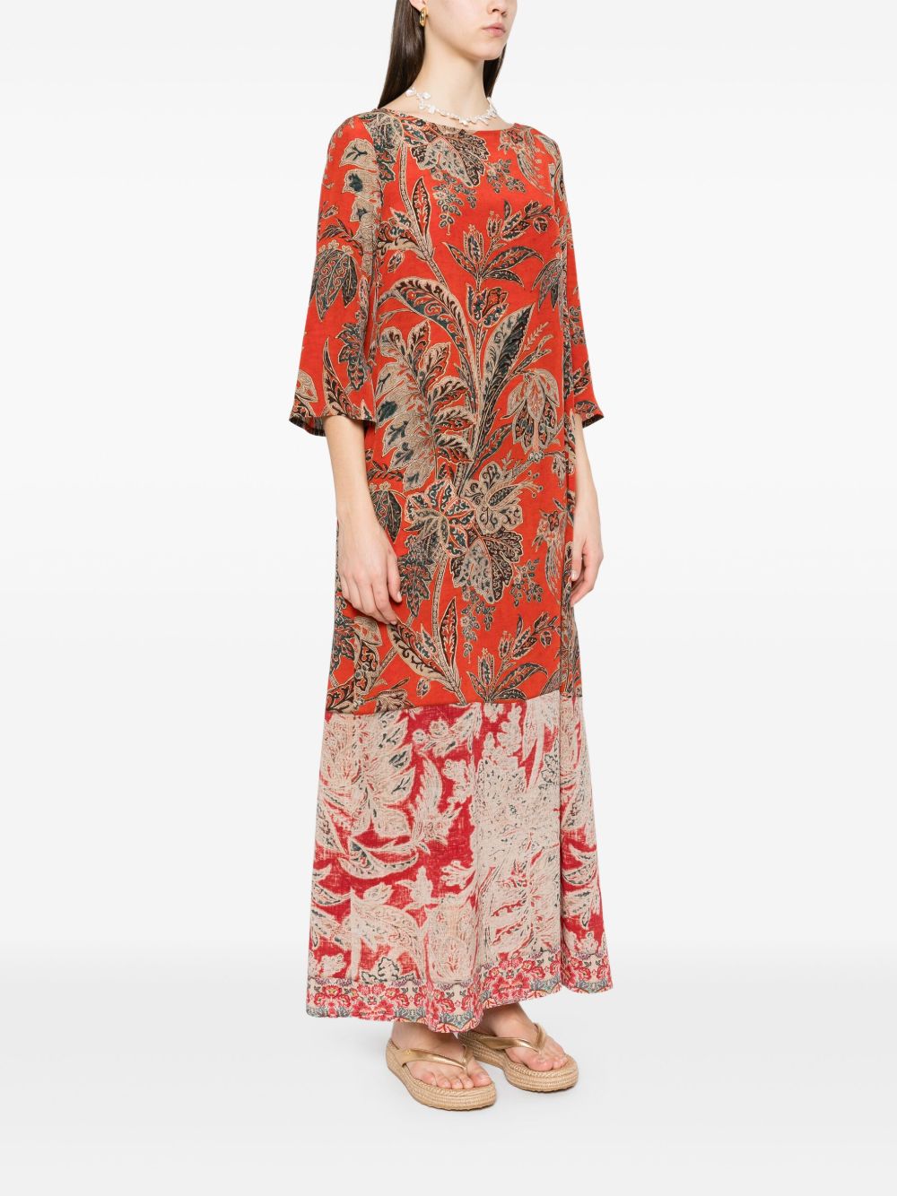 Pierre Louis Mascia Floral Print Silk Maxi Dress