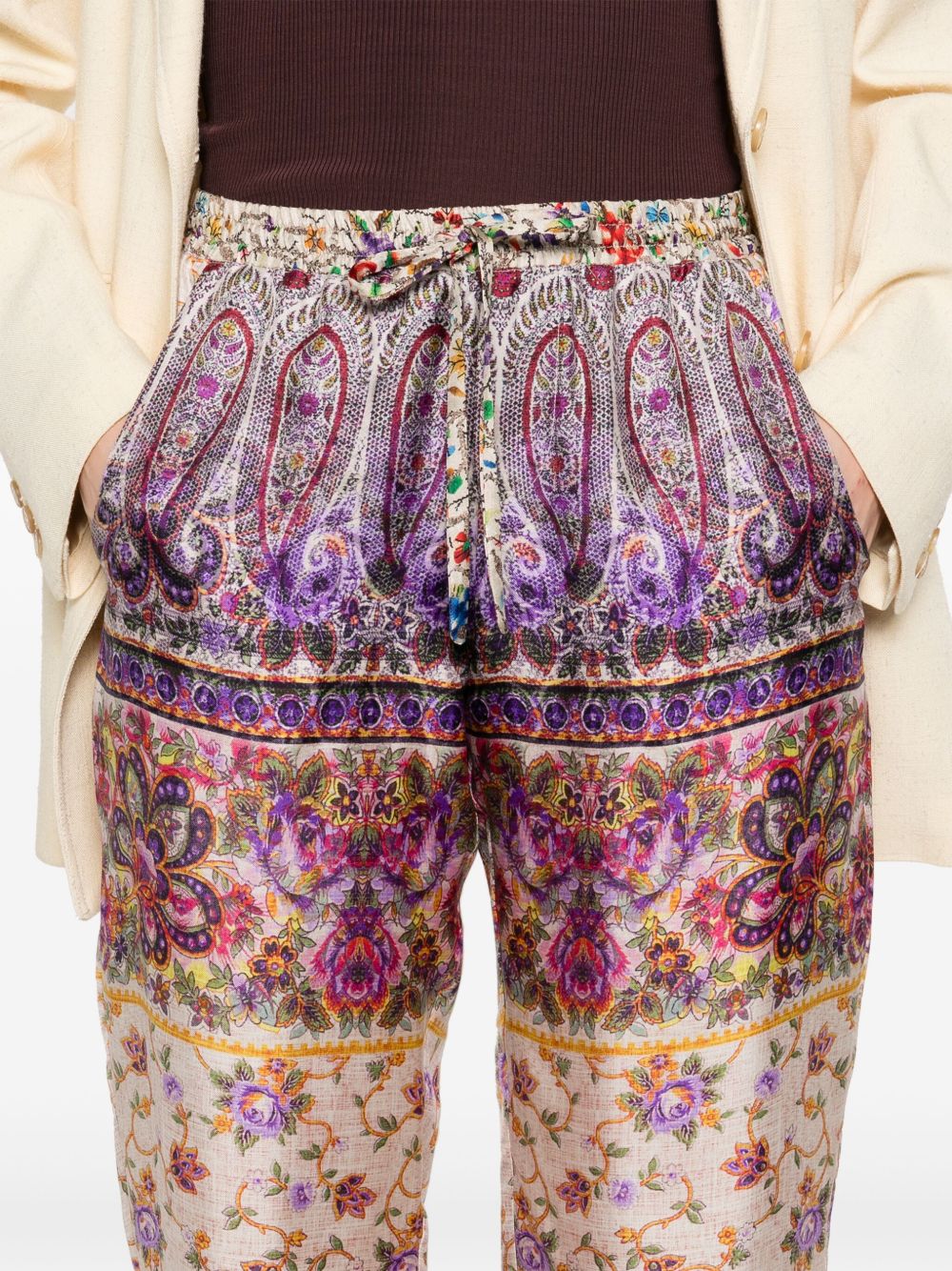 Pierre Louis Mascia SIlk Trousers In Purple