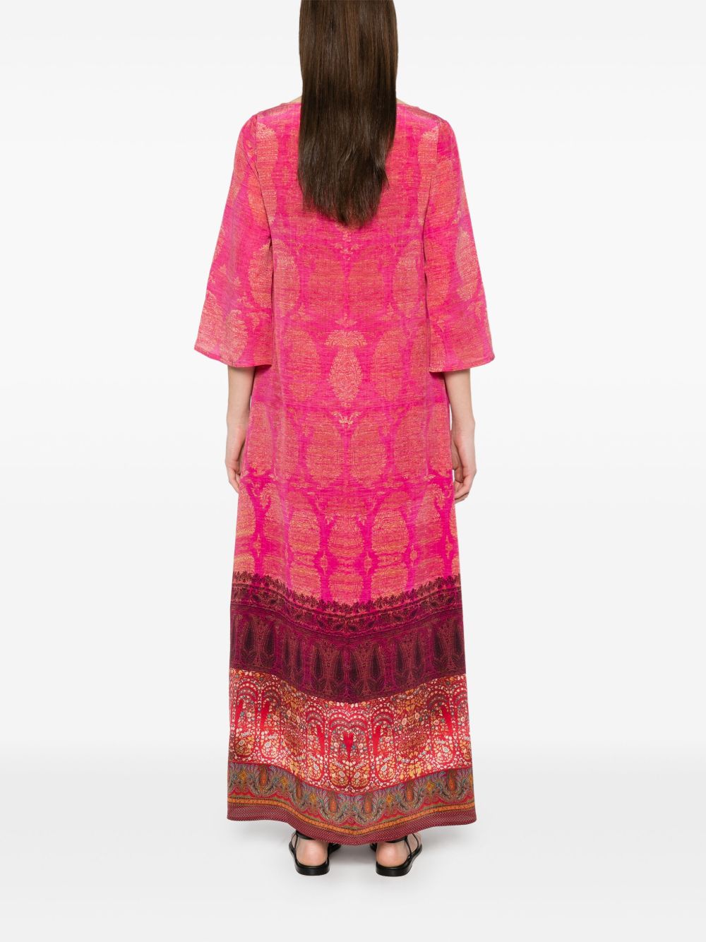 Pierre Louis Mascia Graphic Print Maxi Dress In Fuchsia