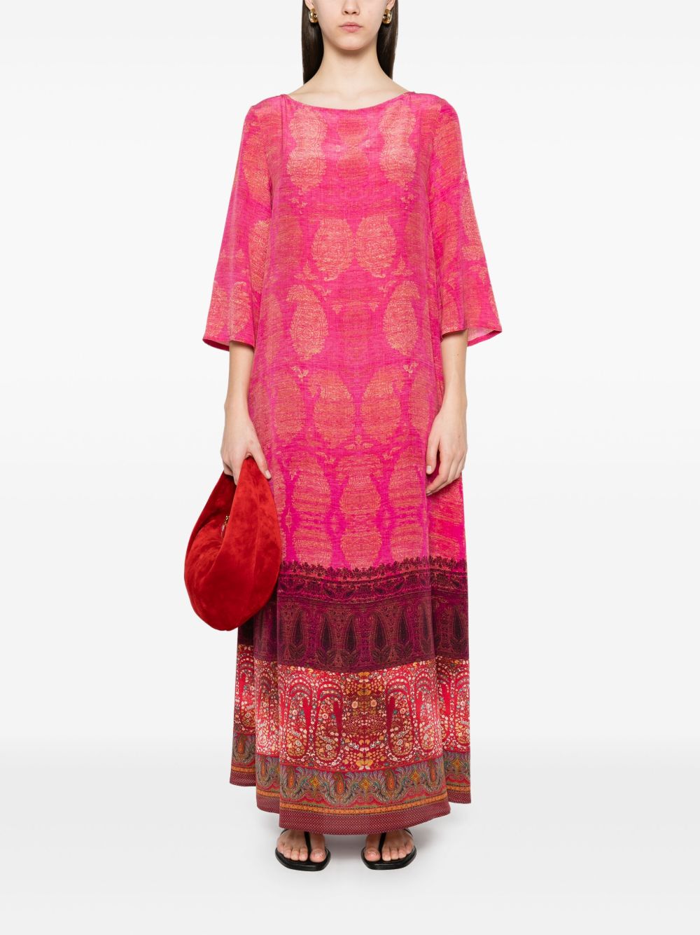 Pierre Louis Mascia Graphic Print Maxi Dress In Fuchsia