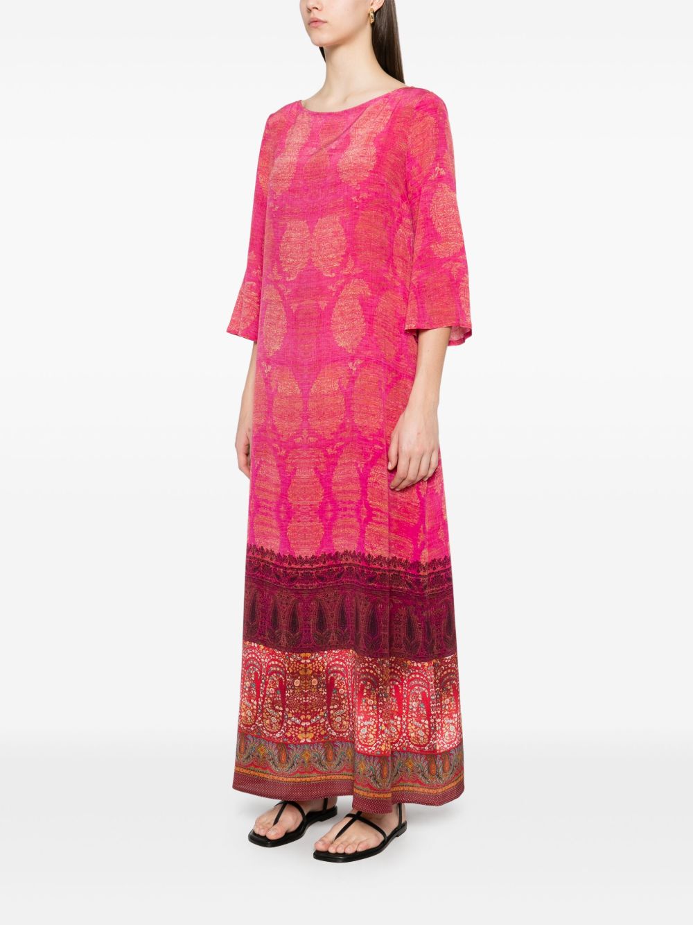 Pierre Louis Mascia Graphic Print Maxi Dress In Fuchsia