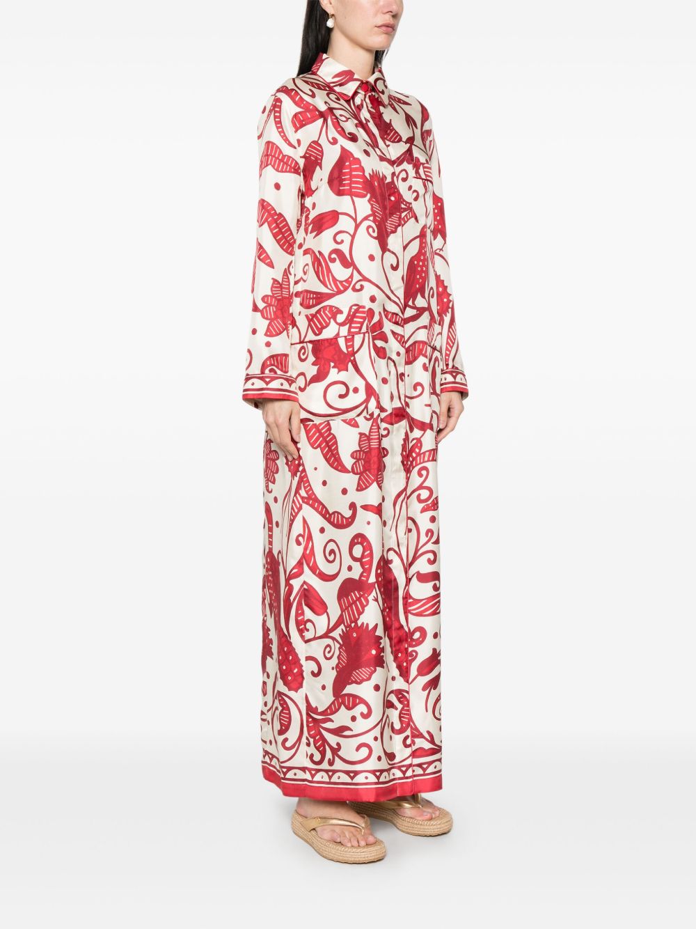 F.R.S . Silk Maxi Dress In White