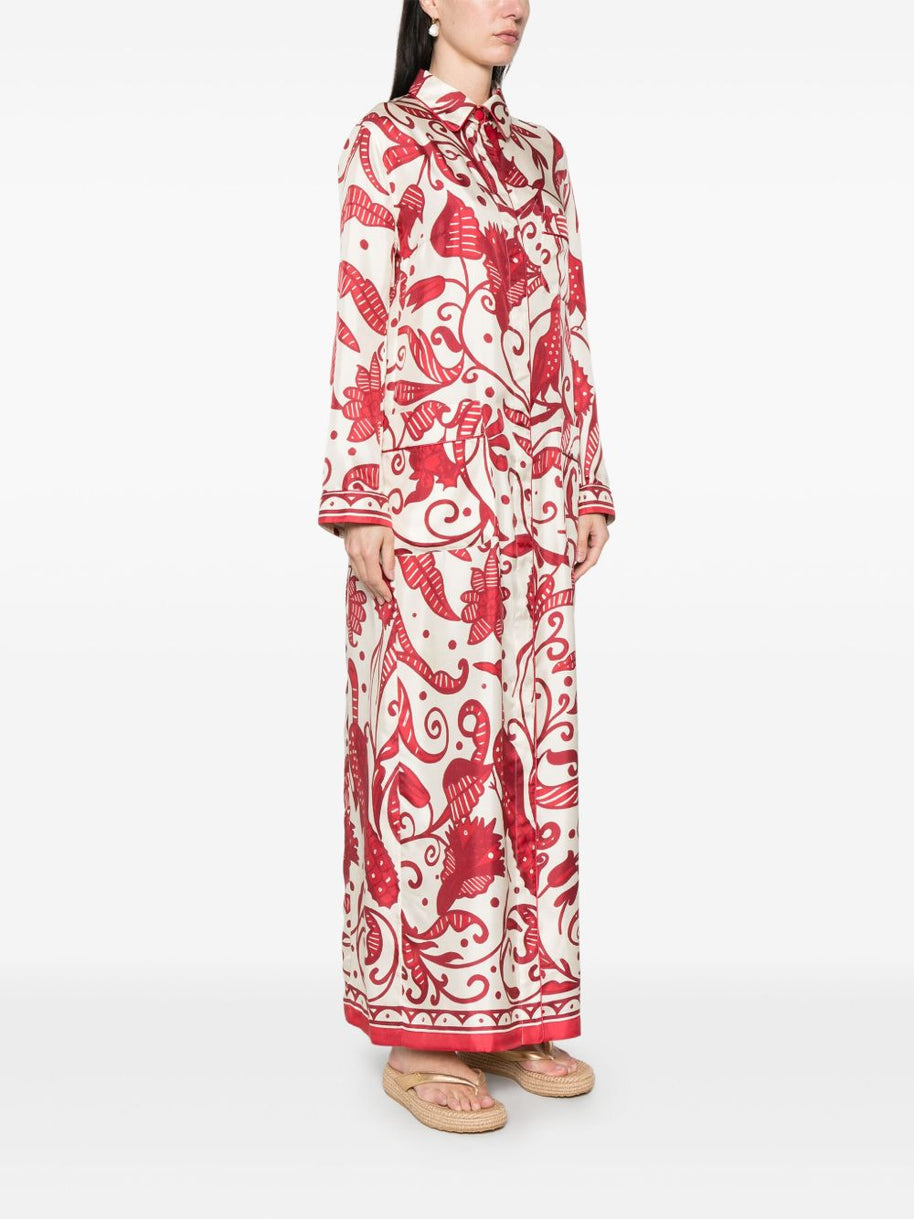 F.R.S . Silk Maxi Dress In White