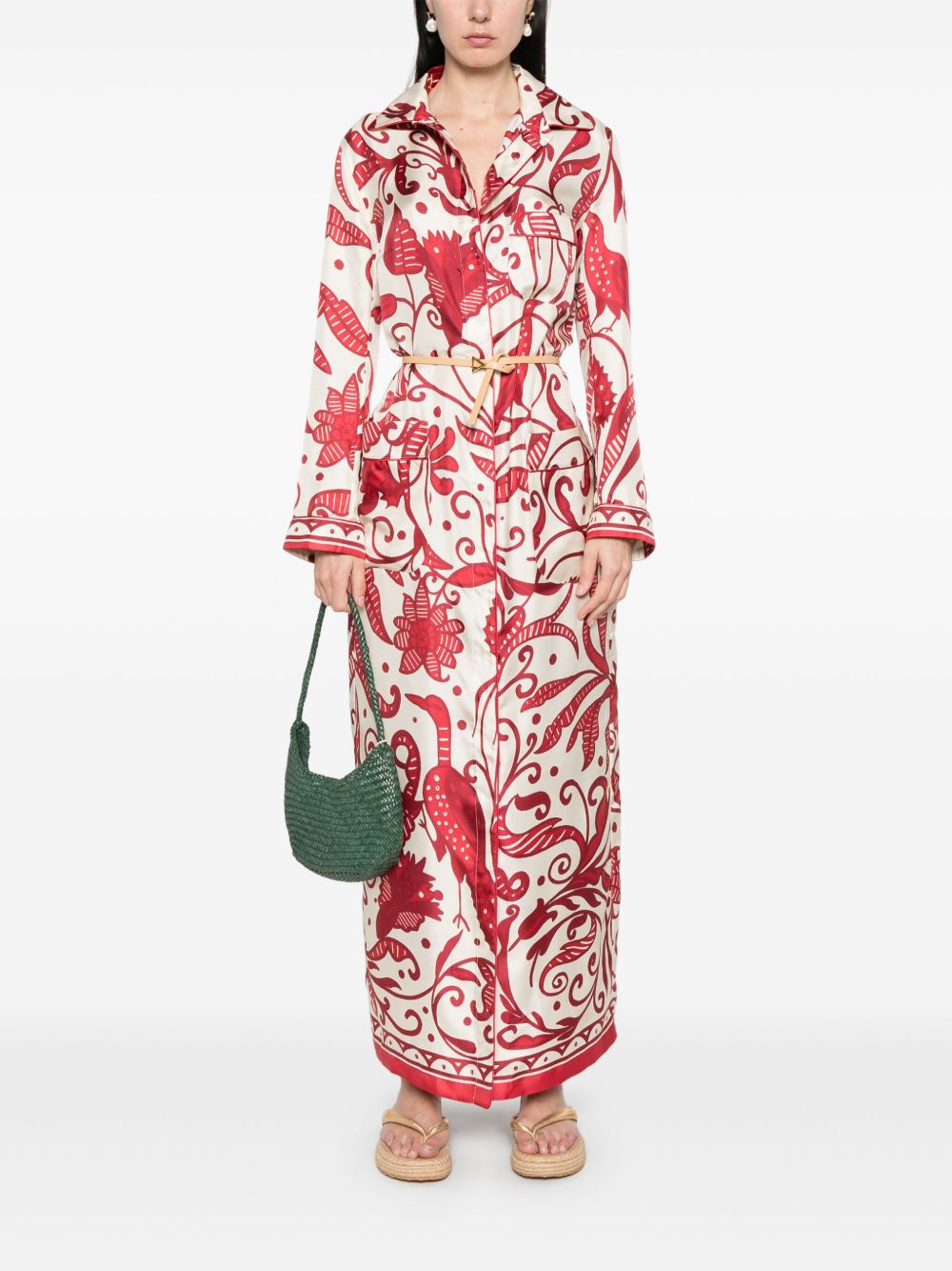 F.R.S . Silk Maxi Dress In White