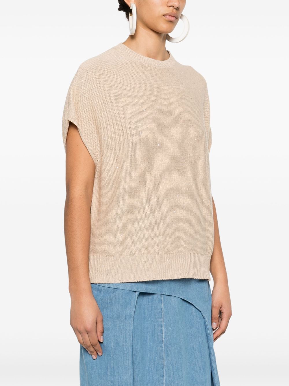 Fabiana Filippi Crewneck Sweater With Linen Blend