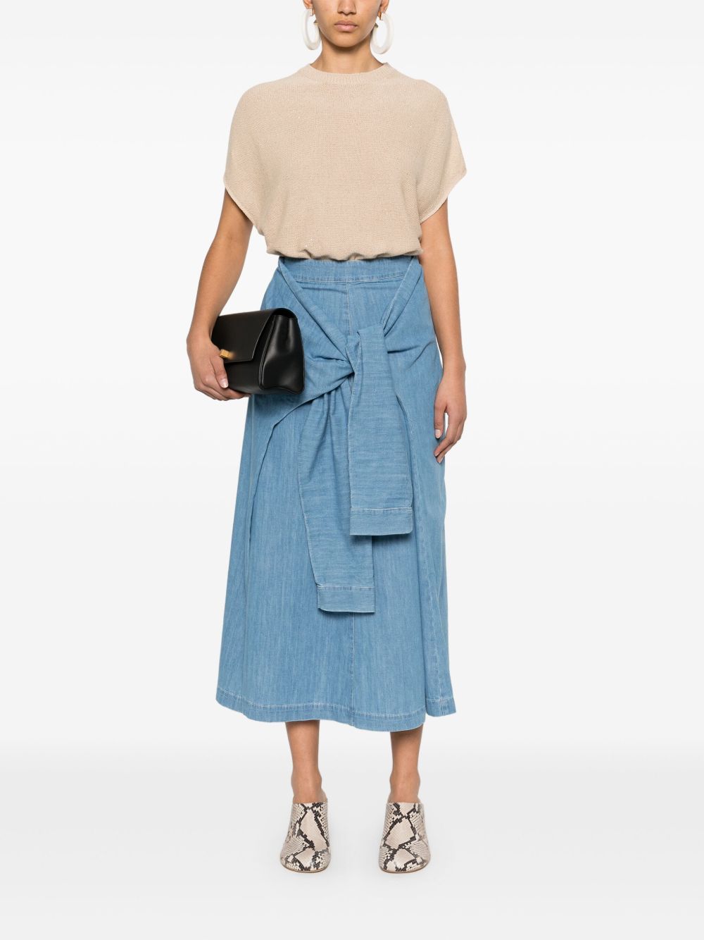 Fabiana Filippi Crewneck Sweater With Linen Blend