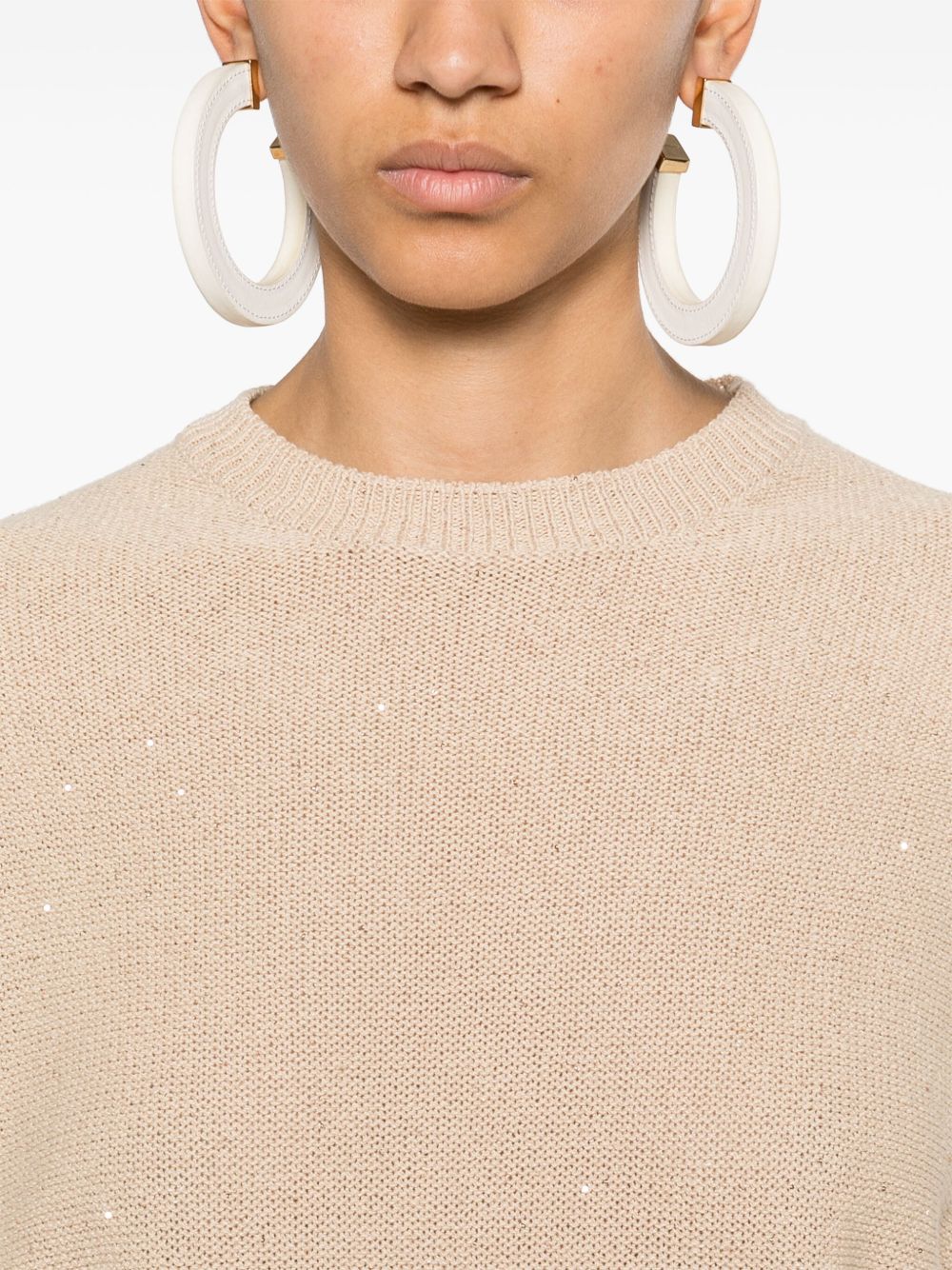 Fabiana Filippi Crewneck Sweater With Linen Blend
