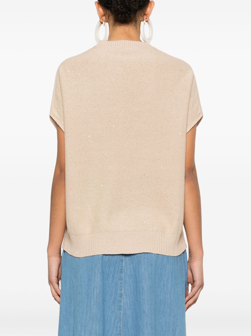 Fabiana Filippi Crewneck Sweater With Linen Blend
