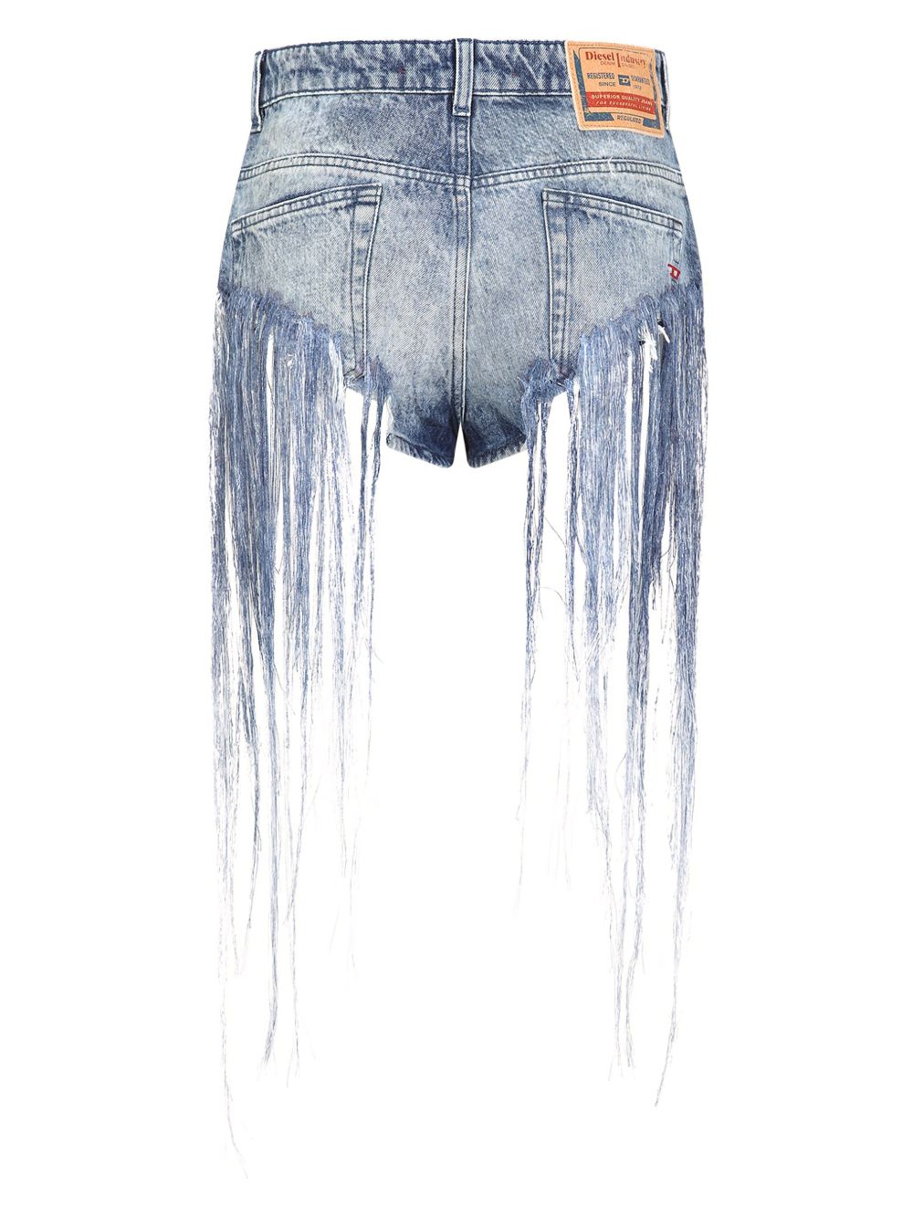 Diesel Shorts In Blue Distressed Fringed Denim