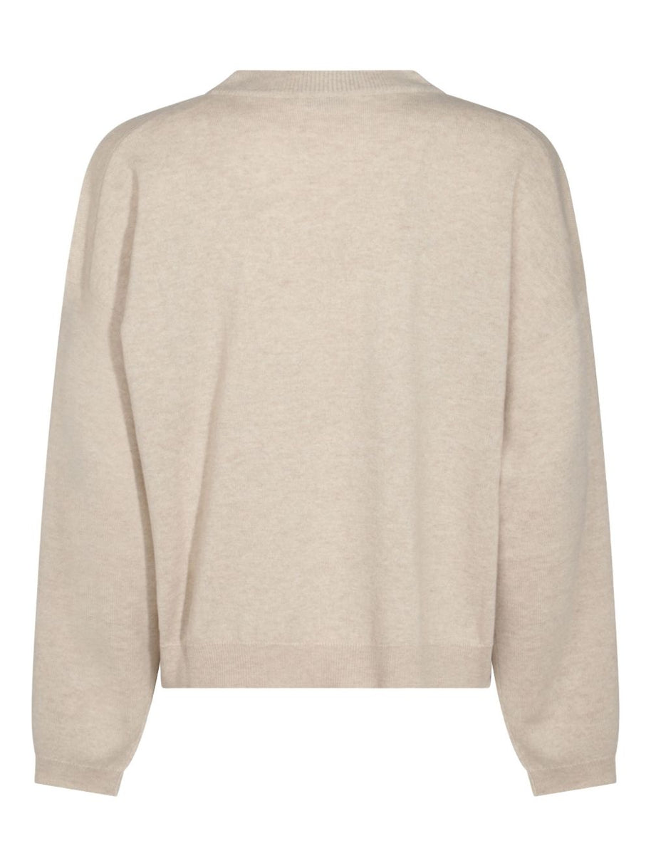 Brunello Cucinelli Silk And Wool Blended Sweater - Beige