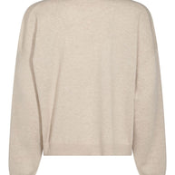 Brunello Cucinelli Silk And Wool Blended Sweater - Beige