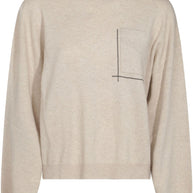 Brunello Cucinelli Silk And Wool Blended Sweater - Beige