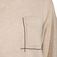 Brunello Cucinelli Silk And Wool Blended Sweater - Beige