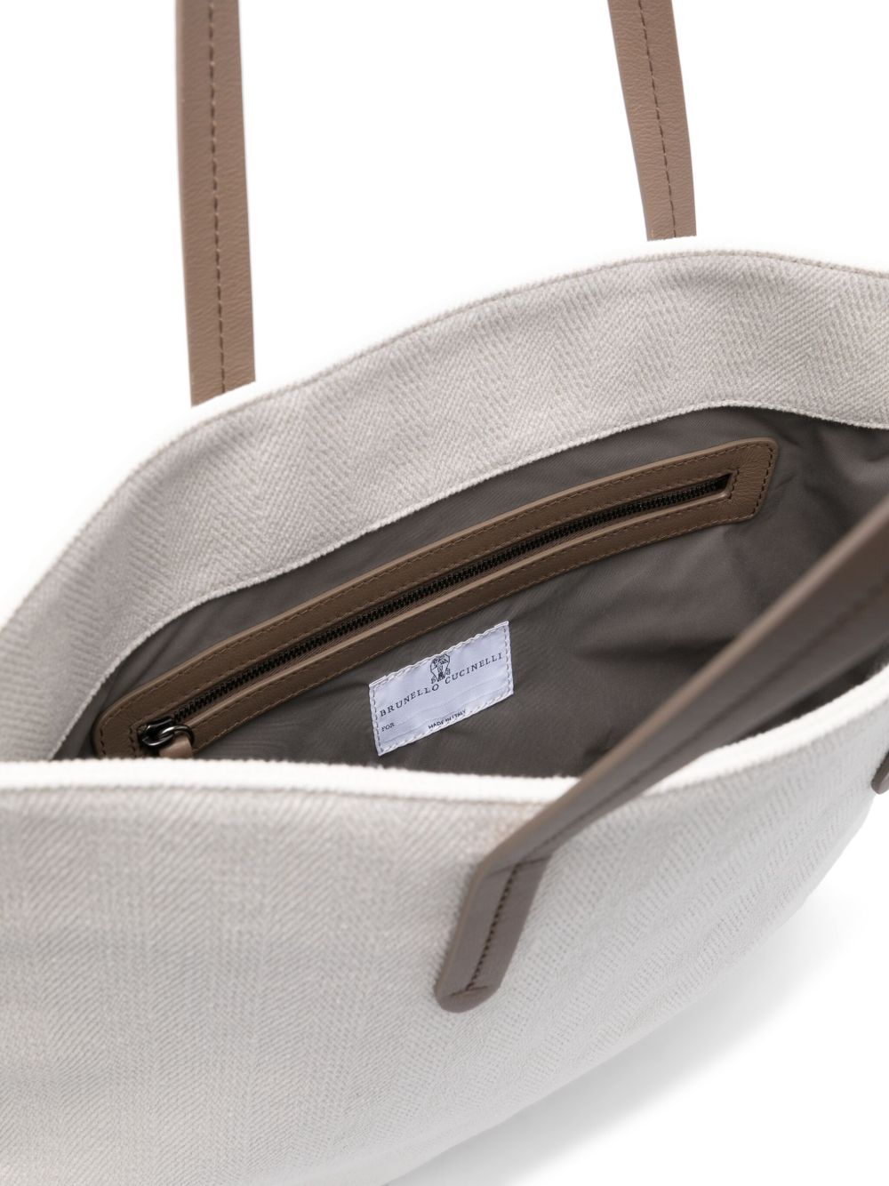 Brunello Cucinelli Cotton And Linen Tote Bag In White