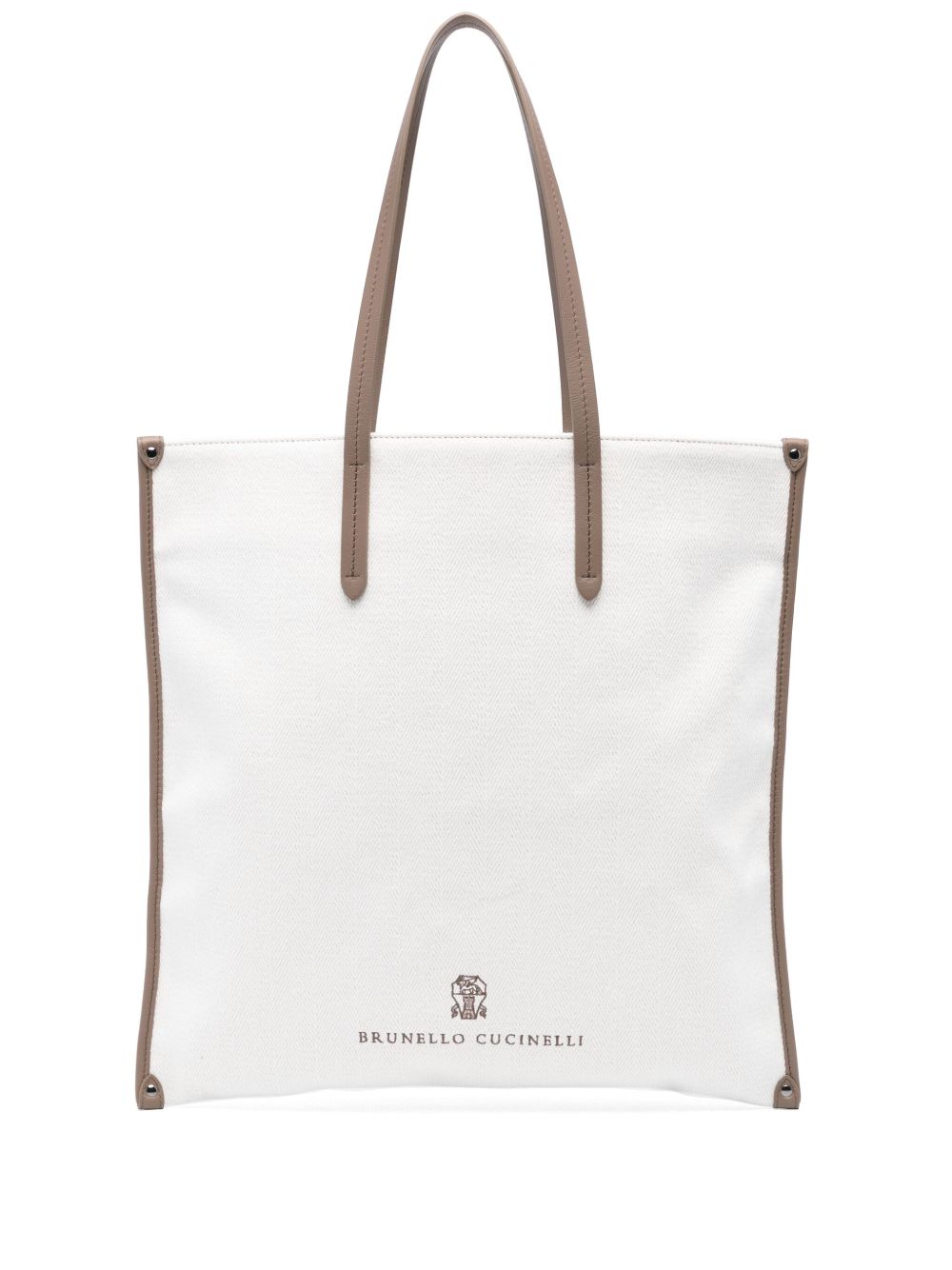 Brunello Cucinelli Cotton And Linen Tote Bag In White