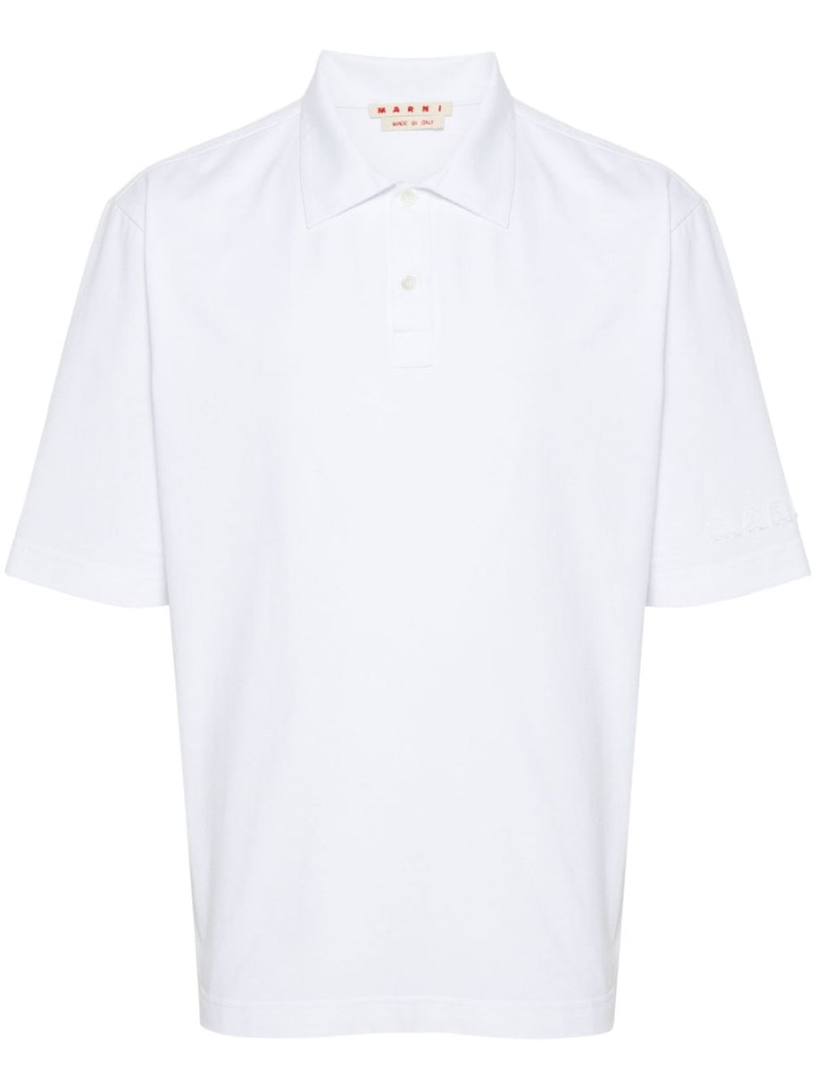 Marni Organic Cotton Polo Shirt In White