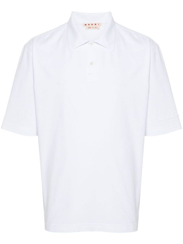 Marni Organic Cotton Polo Shirt In White