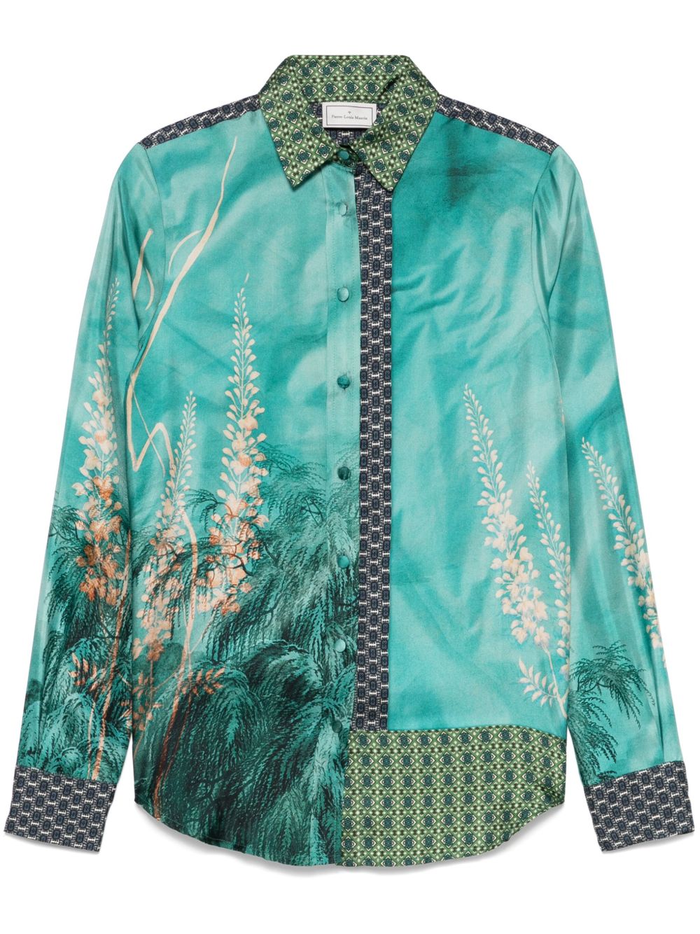 Pierre Louis Mascia Aloe Silk Shirt in Blue