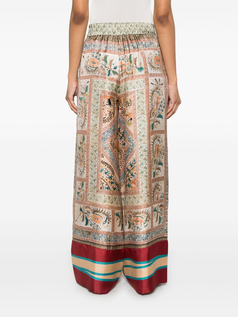 Pierre Louis Mascia Aloe Silk Palazzo Pants