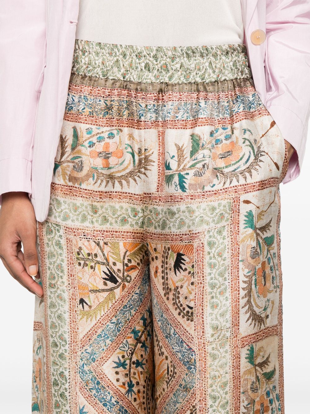 Pierre Louis Mascia Aloe Silk Palazzo Pants