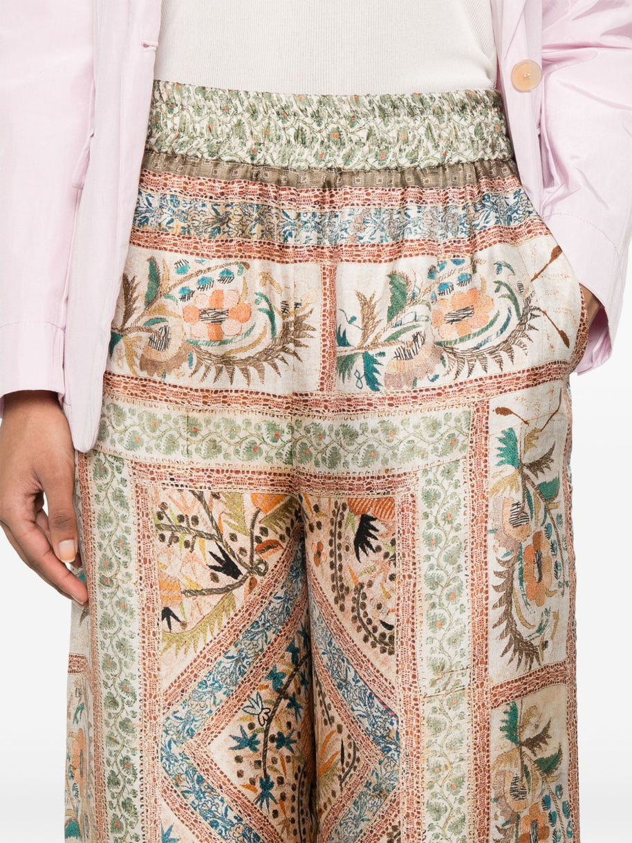 Pierre Louis Mascia Aloe Silk Palazzo Pants