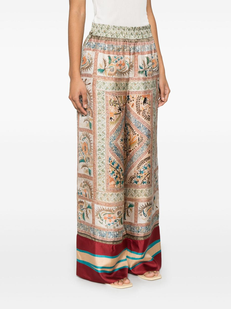Pierre Louis Mascia Aloe Silk Palazzo Pants