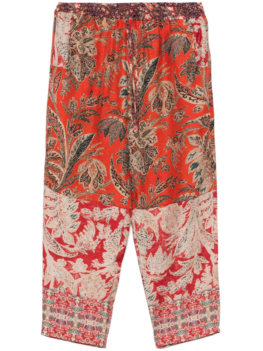 Pierre Louis Mascia Aloe Silk Trousers In Red