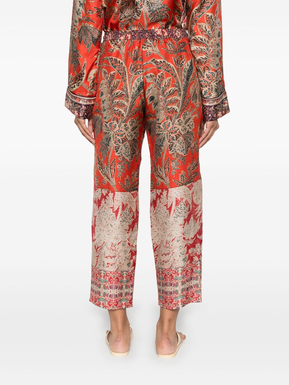 Pierre Louis Mascia Aloe Silk Trousers In Red