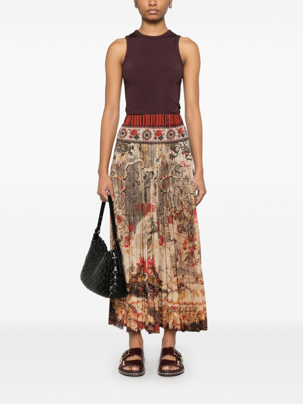 Pierre Louis Mascia Ceto Silk Skirt In Brown