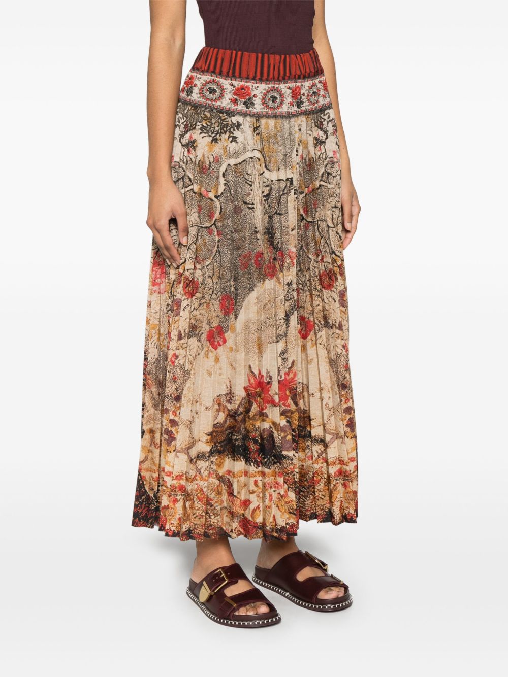 Pierre Louis Mascia Ceto Silk Skirt In Brown