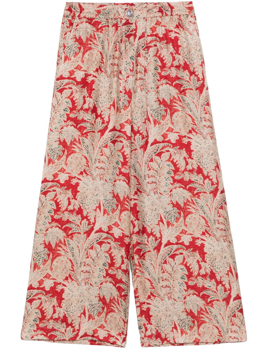 Pierre Louis Mascia Aloe Silk Trousers In Red