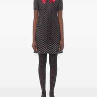 Valentino Polka Dot Print Mini Dress In Black