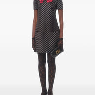 Valentino Polka Dot Print Mini Dress In Black