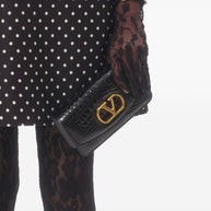 Valentino Polka Dot Print Mini Dress In Black