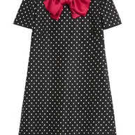 Valentino Polka Dot Print Mini Dress In Black