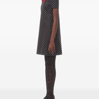 Valentino Polka Dot Print Mini Dress In Black