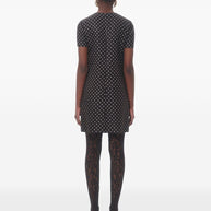 Valentino Polka Dot Print Mini Dress In Black