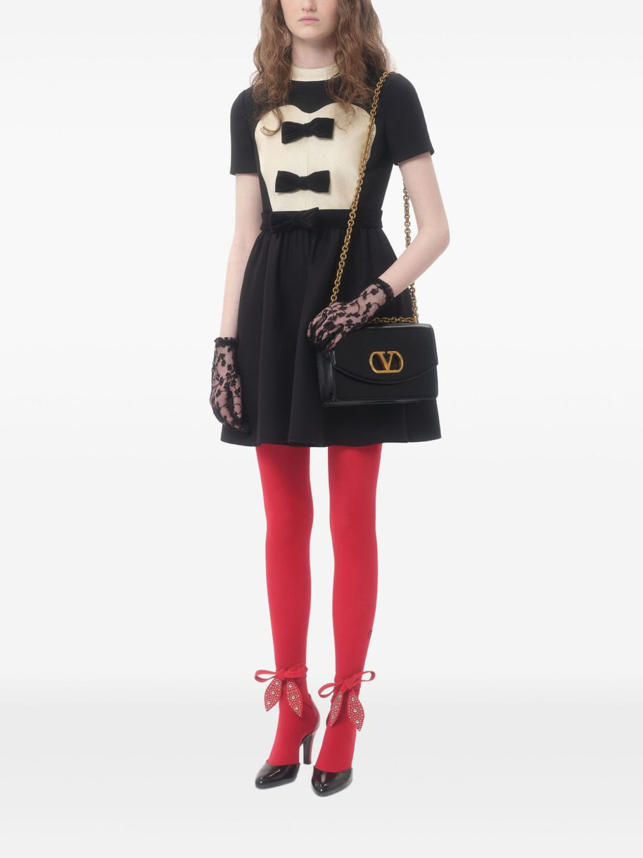 Valentino Fit And Flare Mini Dress In Black