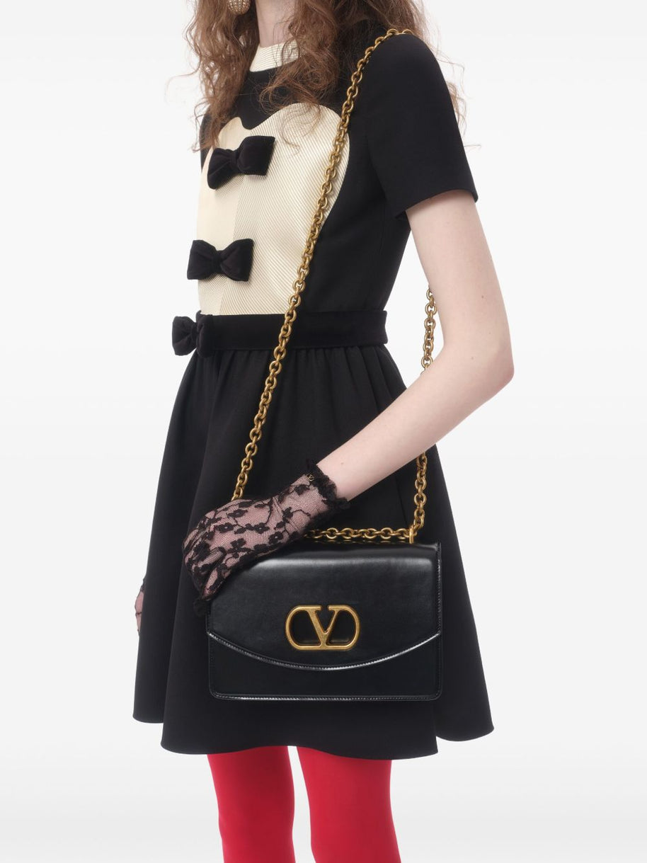 Valentino Fit And Flare Mini Dress In Black