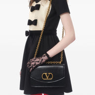 Valentino Fit And Flare Mini Dress In Black