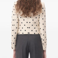 Valentino Polka Dot Silk Jacket In Beige