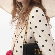 Valentino Polka Dot Silk Jacket In Beige